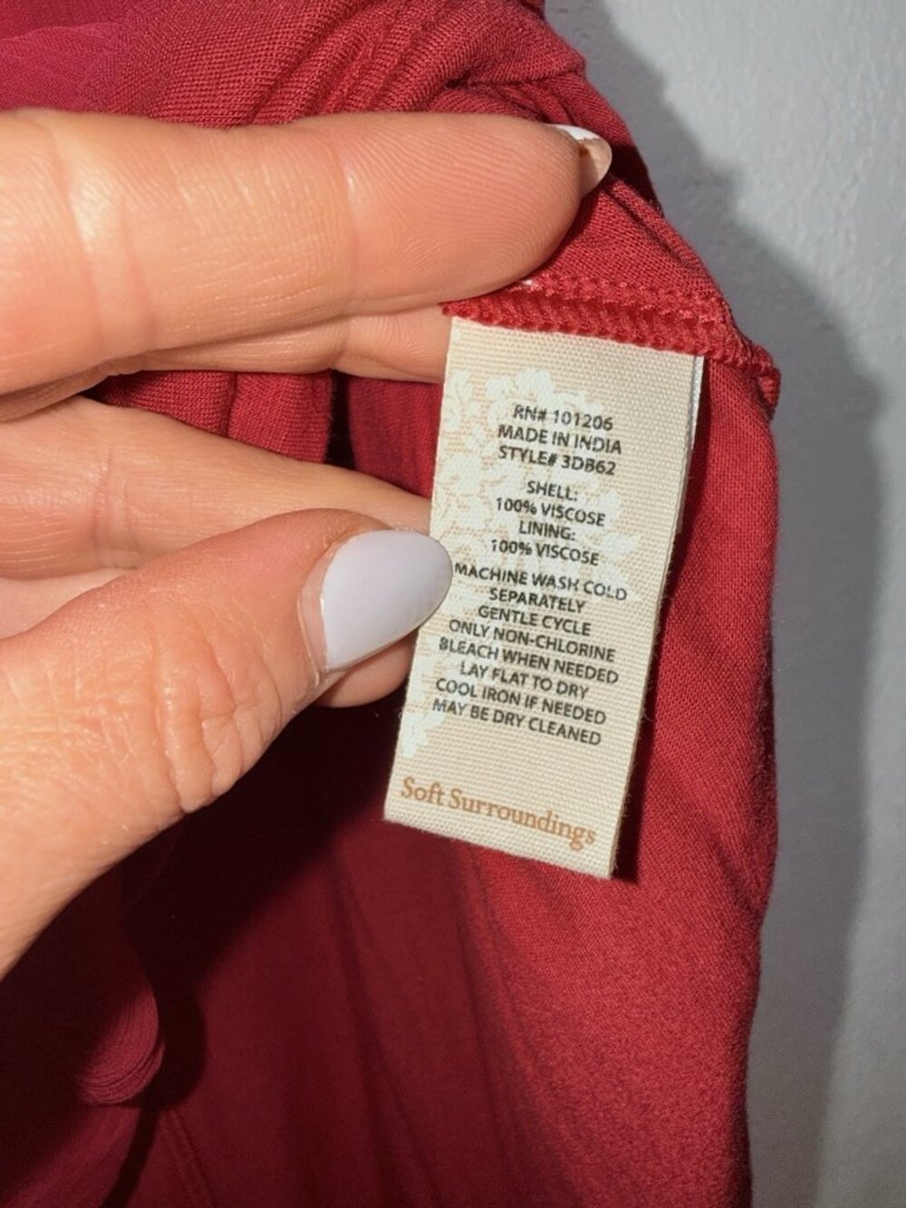 Soft Surroundings Charmonte High-Low Maxi Dress Red Chiffon Date Night 10P X - Picture 10 of 13